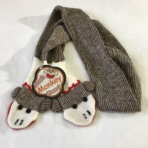 NWT Sock Monkey scarf with built in hand pockets